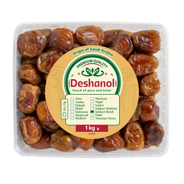 Sukkari Rotab Premium Dates (Sukkari Rotab Khejur) - 1kg